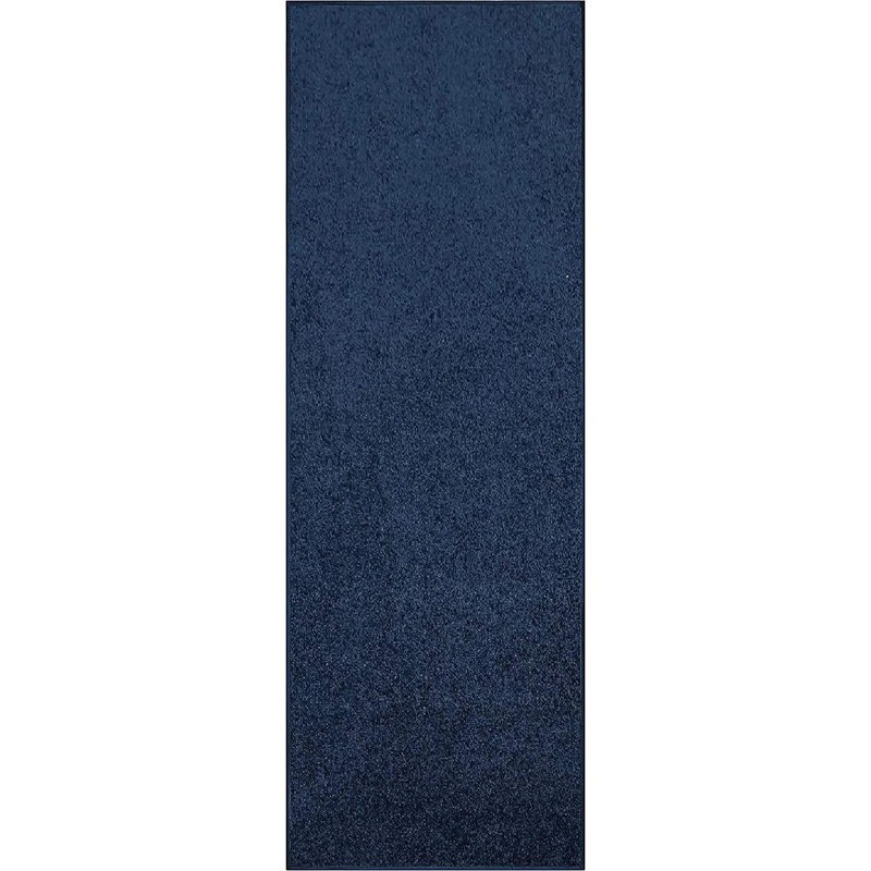 Tapis uni en polyester tissé à la machine bleu marine, Tapis de couloir 5 pi x 20 pi