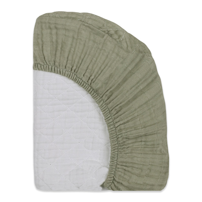 Matcha Quilted Muslin Changing Pad Cover