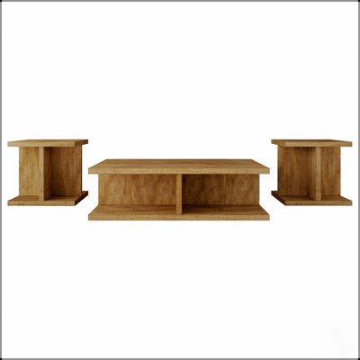 3-Piece Coffee and End Table Set with Versatile Storage, Perfect for Modern and Functional Living Spaces.