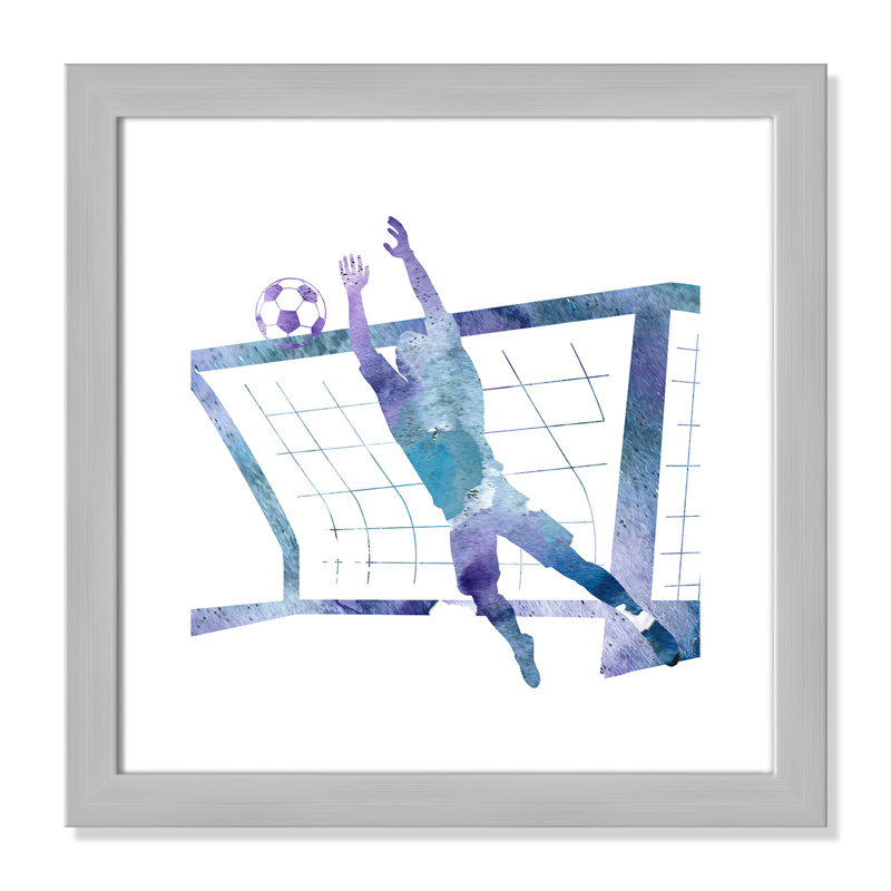 Fille de football 2, H 18 po x l 18 po x P 0,63 po, Encadré plat argent