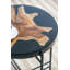 Table d'appoint ronde moderne industrielle avec plateau en bois de teck et structure en métal
