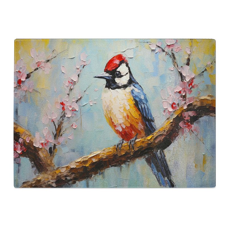 Woodpecker Palette Knife  Glass Chopping Board