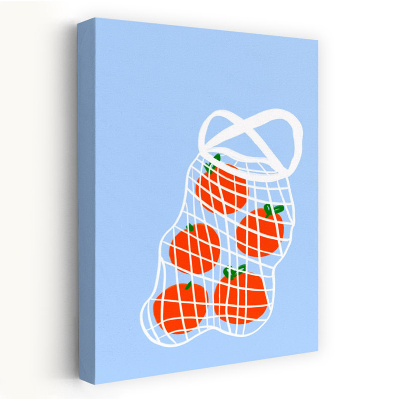 «Oranges in Bag Vibrant Fruit», art mural, H 36 po x l 24 po