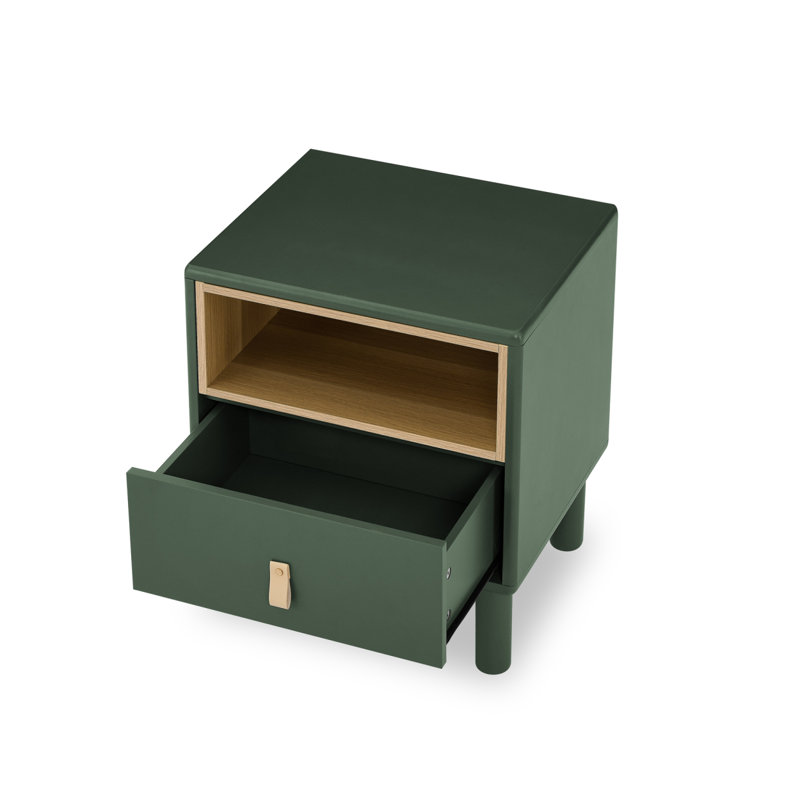 Single Drawer Bedside Table, Green