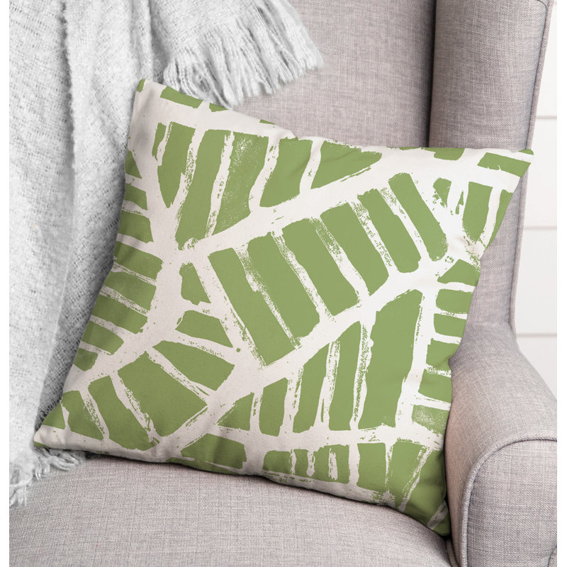 Coussin décoratif intérieur / extérieur à motif floral, Vert