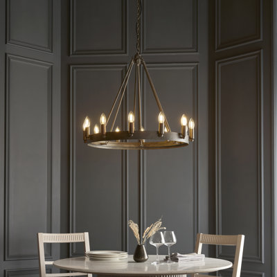 Dunstable 12 - Light Waggon Wheel Chandelier