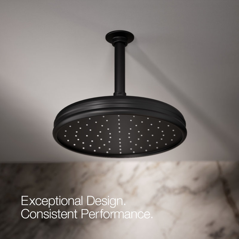 Tête de pluie traditionnelle 10 po avec jet à induction d'air Katalyst, Noir mat, 2,5 gallons par minute
