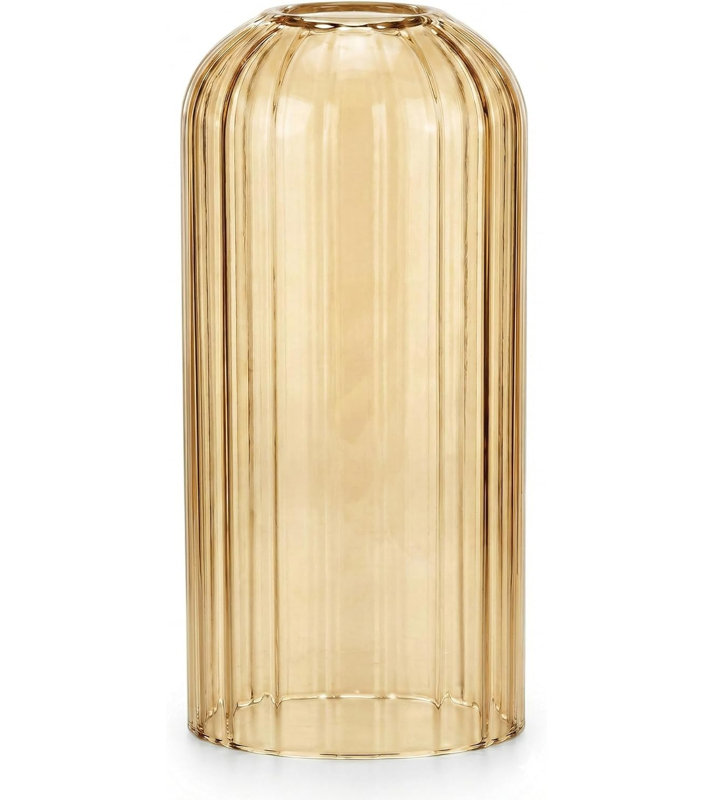 20cm H Glass Drum Lamp Shade, Amber