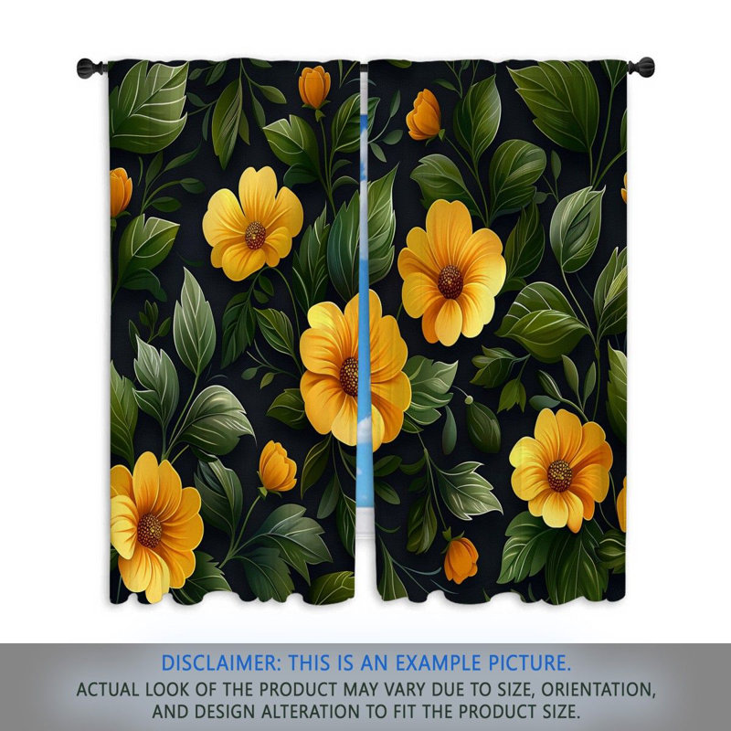 Paire de rideaux obscurcissant en polyester Ainoha, L 40 po x L 52 po