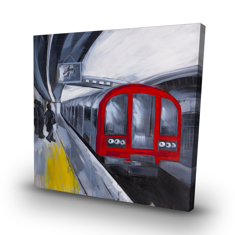 People waiting metro - 32"x32" art on canvas