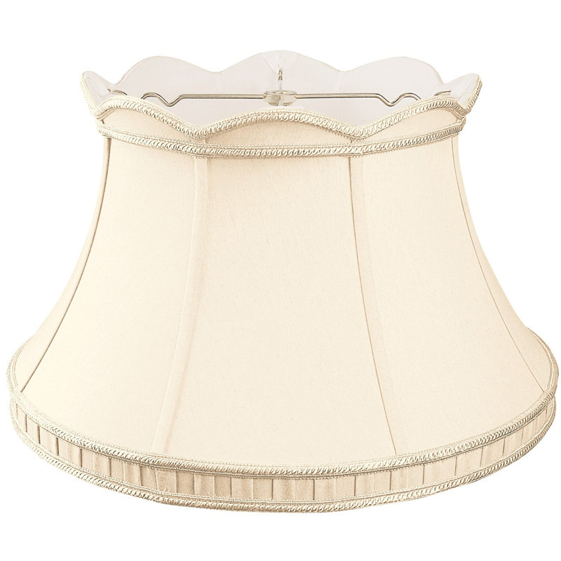 Abat-jour cloche en soie / shantung (araignée), Coquille d'œuf, H 10,5 po x P 11,5 po x l 17 po