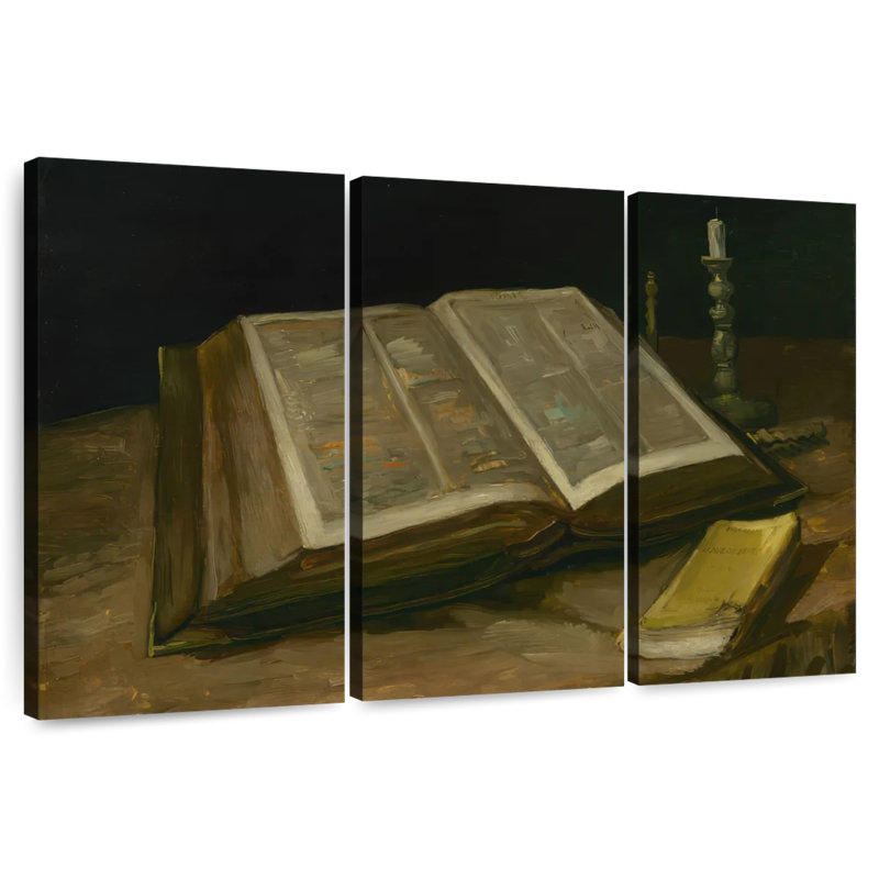 Adella nature morte avec la bible, H 32 po x l 50 po