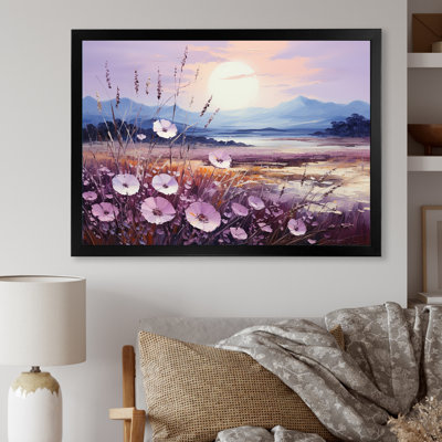 Harmonious Violet Flowers Field I sur toile