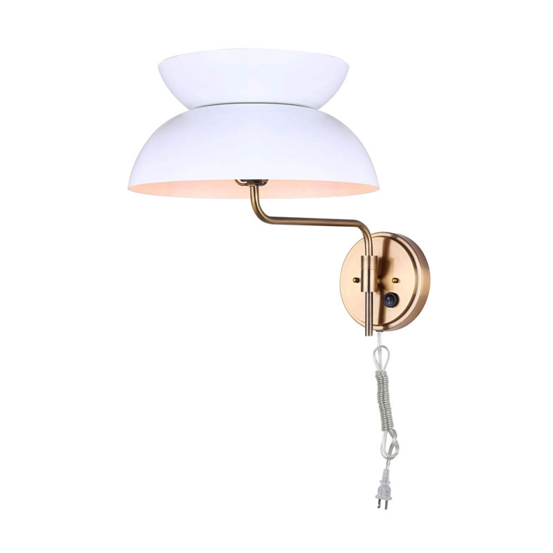 Bras articulé blanc / doré à 1 lumière Kyshaun