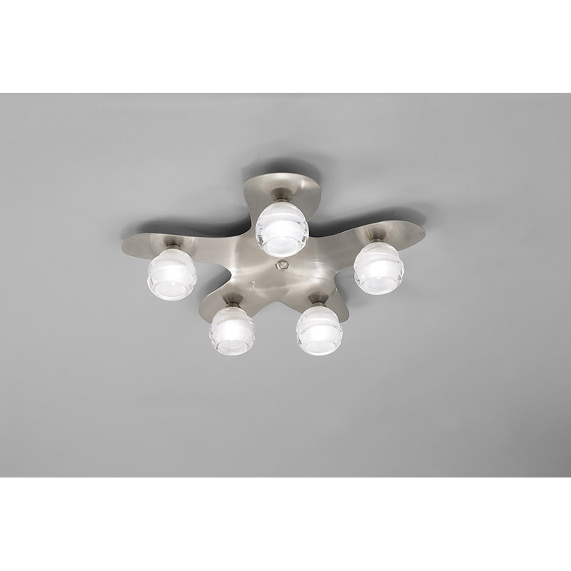 Clarabella 5-Light 110cm Flush Mount, Satin Nickel