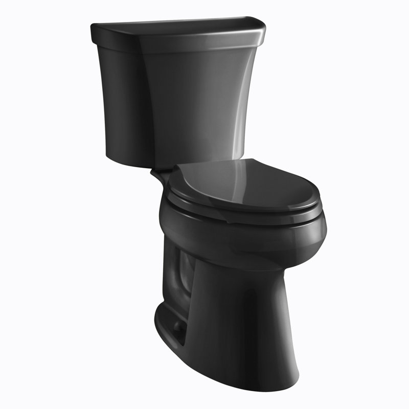 Highline 1.28 GPF Water Efficient Elongated Two-Piece toilet (Seat Not Included), Black Black