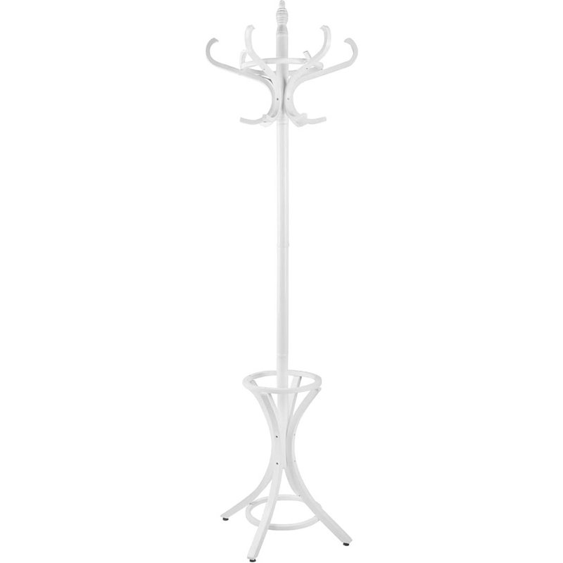 Freestanding 12 - Hook Coat Rack, White