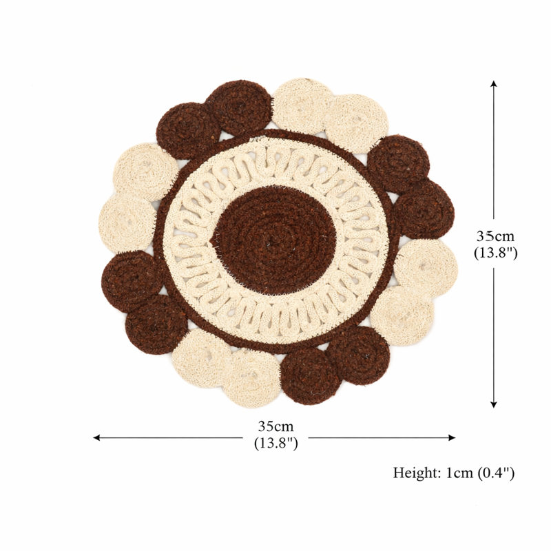 Cotton Floral Placemat, Brown