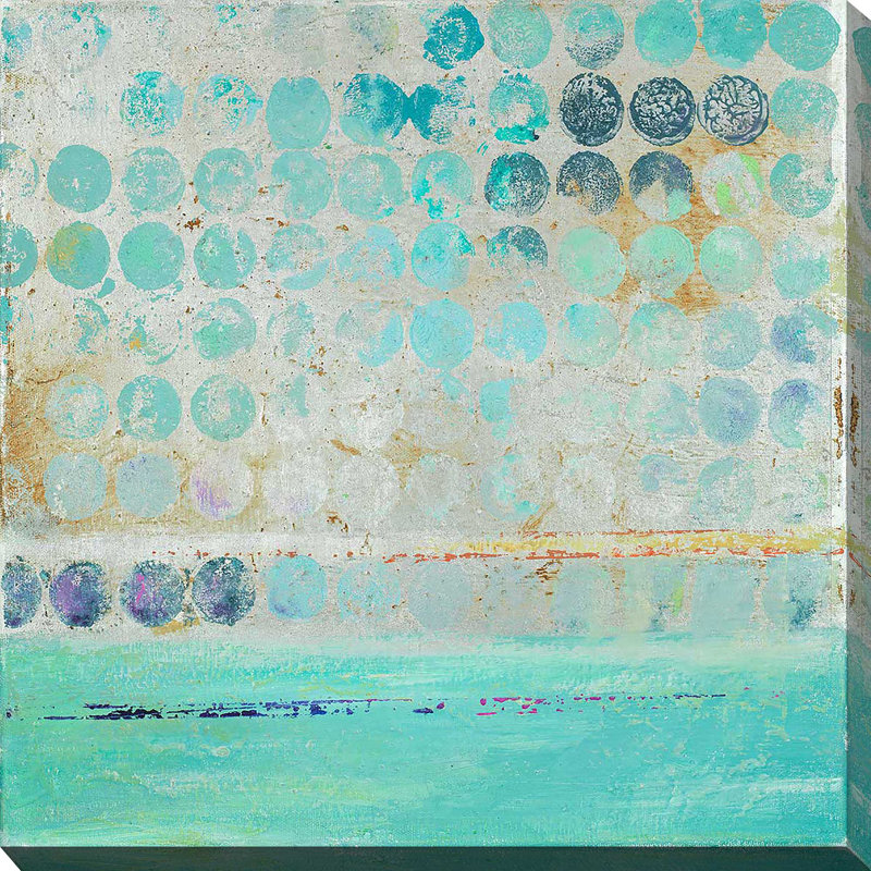 «Dots on Silver» par Patricia Pinto - Peinture, Toile tendue, H 18 po x l 18 po x P 1 po