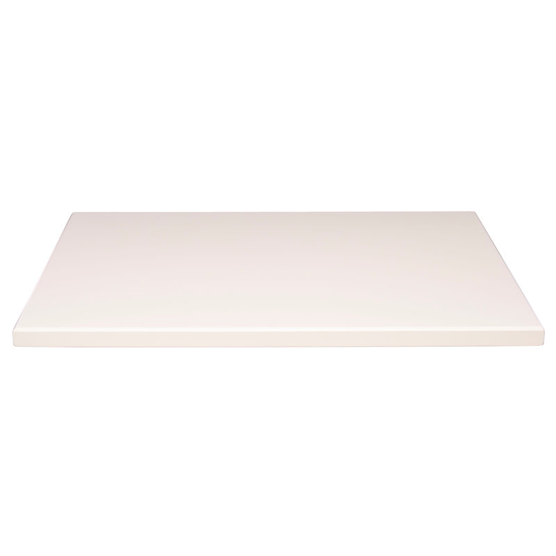 Plateau de table d'extérieur en bois thermolaqué, H 1,125 po x L 36 po x l 36 po, Blanc polaire