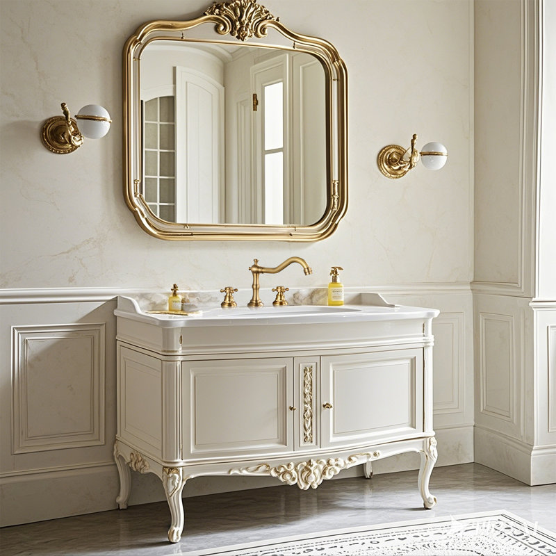 Robinet de salle de bain 3 trous HGN 8 pouces avec bonde escamotable, Laiton antique