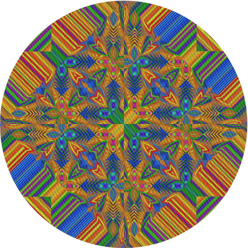 Abstract Indoor Rug, Round 3'