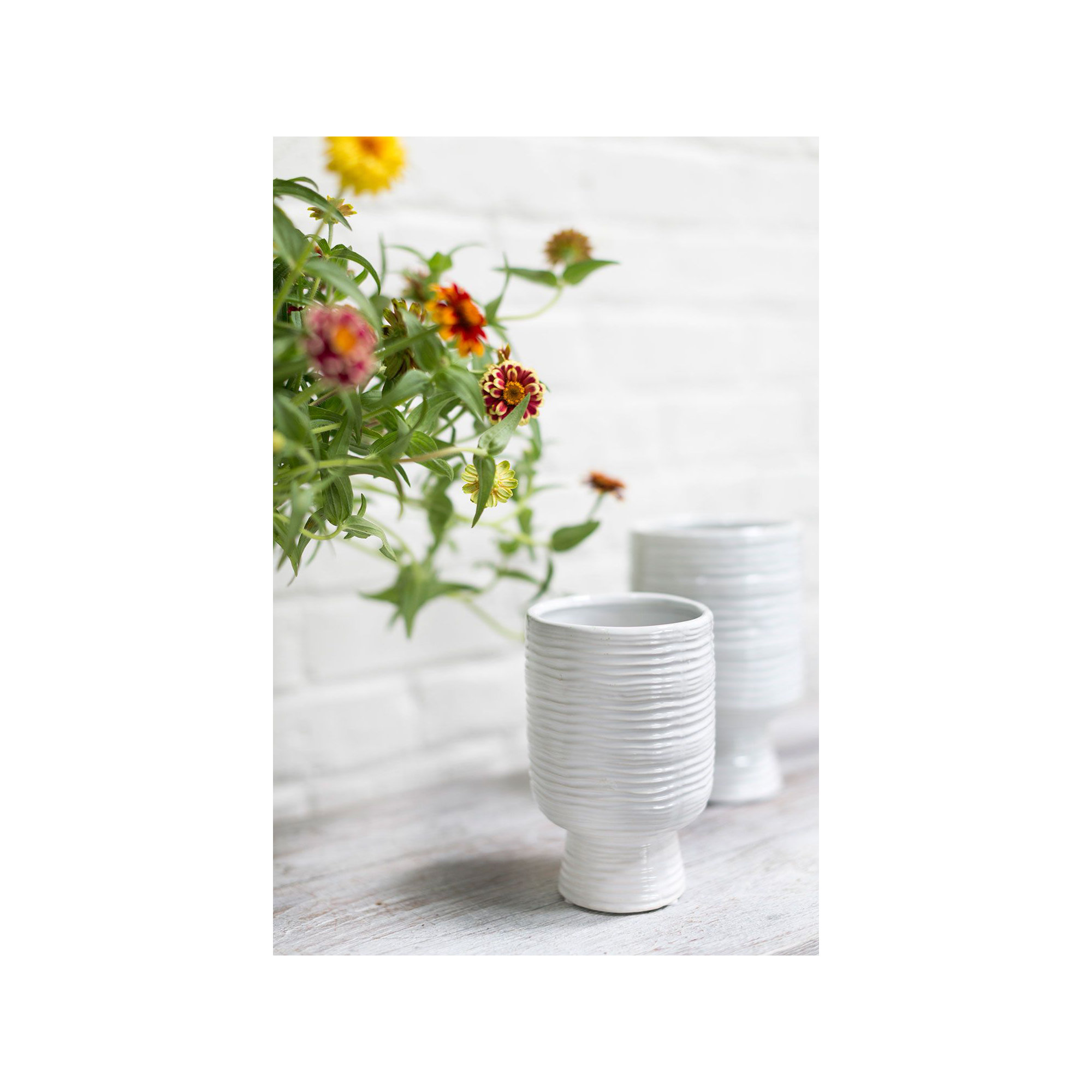Canella Handmade Ceramic Table Vase, 6.5" H x 4" W x 4" D