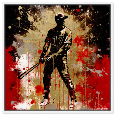 Baseball Player Splatter Inspirational Sport Wall Art by Notoriart