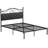 Vintage Metal Platform Bed With Premium Leather Headboard-1714446953