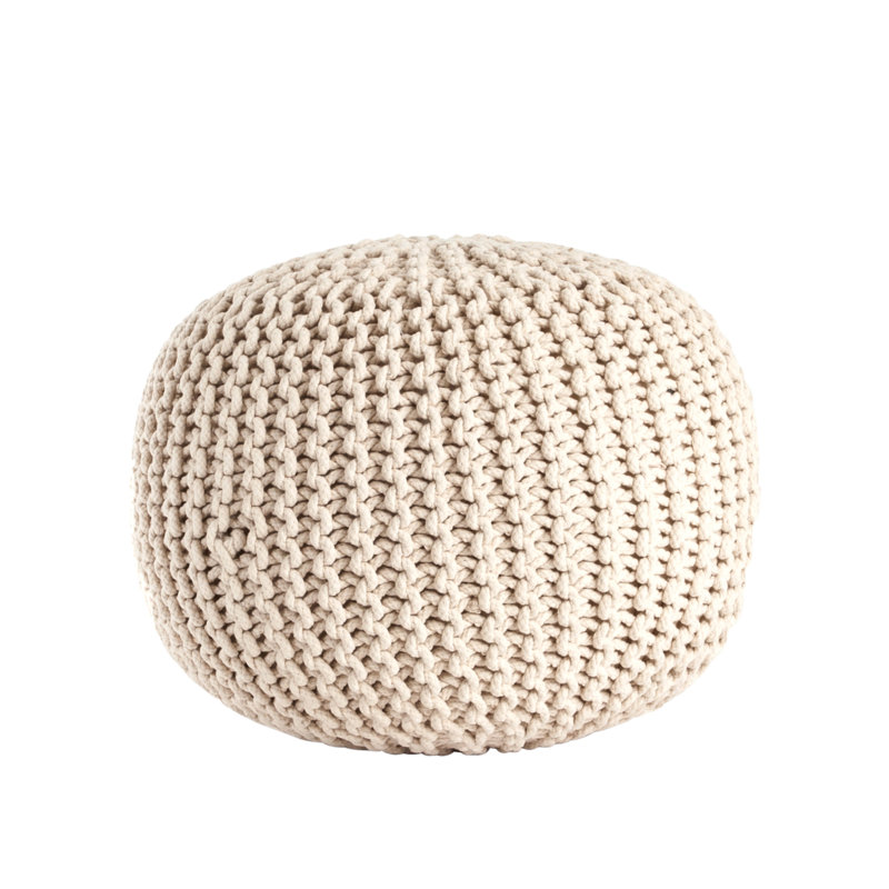 Odriscoll Upholstered Pouf, Vanilla