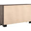Grand lit 5 pièces, taupe délavé, bois d'ingénierie, rainures encastrées, commode incluse, finition taupe, bois franc, table de chevet