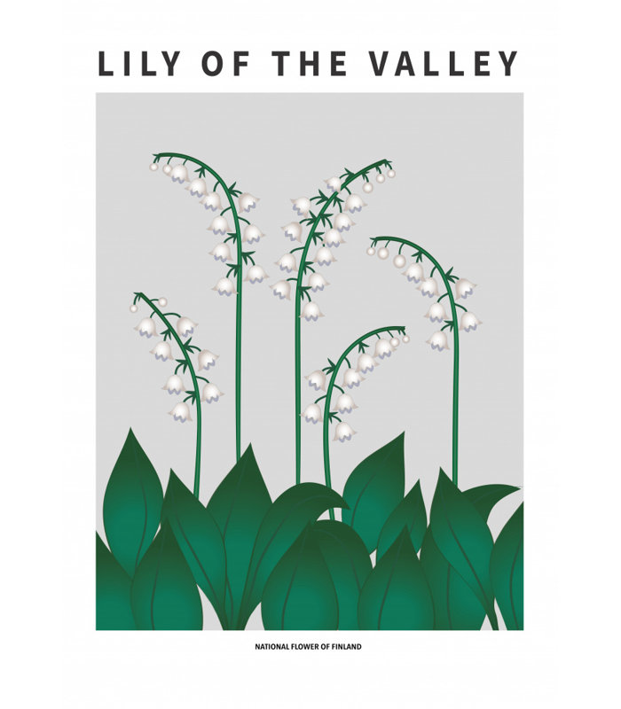 "Lily of the Valley", art mural texturé encadré, Argent, H 14 po x l 10 po