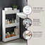 Everyday Home 3-Tier Rolling Cart - Narrow-Space Kitchen or Bathroom Organizer - Slim Slide-Out Storage Shelves - Organization and Storage Furniture
