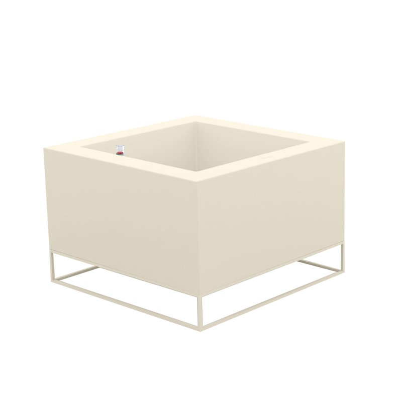 Vela Resin Pot Planter, Ecru, 15.75" H x 23.5" W x 23.5" D