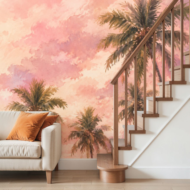 Peler et coller, papier peint tropical, palmier, art mural auto-adhésif et amovible