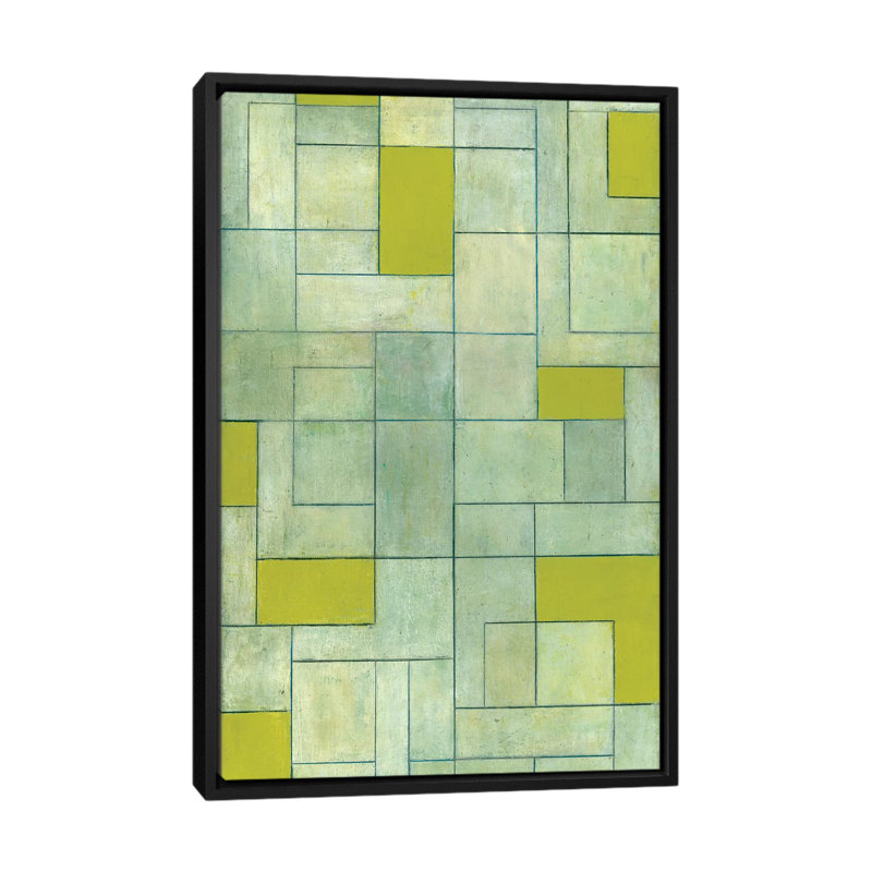 Grey Matters Green by Stephen Cimini - Painting on Canvas, 152.5 cm H x 101.5 cm W, Black Framed