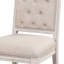 Ensemble de 2 chaises d'appoint à dossier capitonné beige et champagne antique