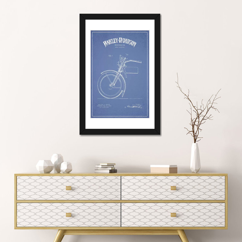 « harley-davidson motocyclettes iv », impression sur toile, H 26 po x l 18 po x P 1,5 po, Toile avec cadre noir