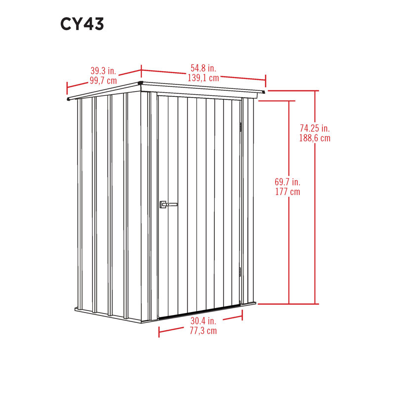 Juniper Berry Green 4' x 3' Steel Outdoor Storage Shed