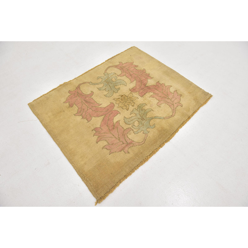 Tapis de surface en laine 3 pi 8 po x 4 pi 8 po noué la à la main one-of-kind Mehdi