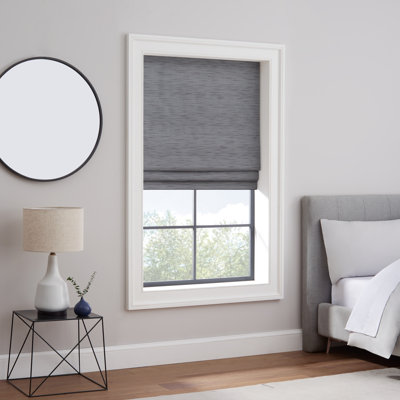 Eclipse Rozel Cordless Roman Shade, 100% Blackout Window Roman Shade