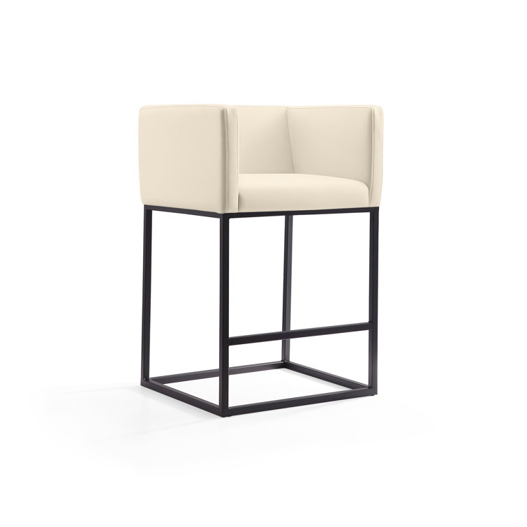 Upholstered Counter Stool with Metal Frame