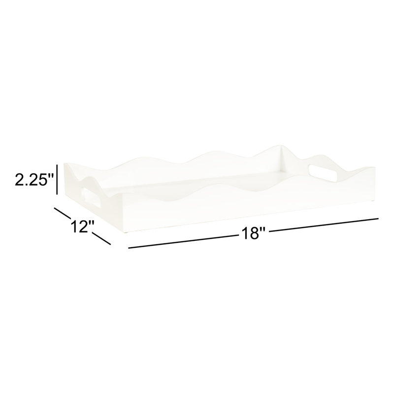 Acrylic Tray With Handles, White