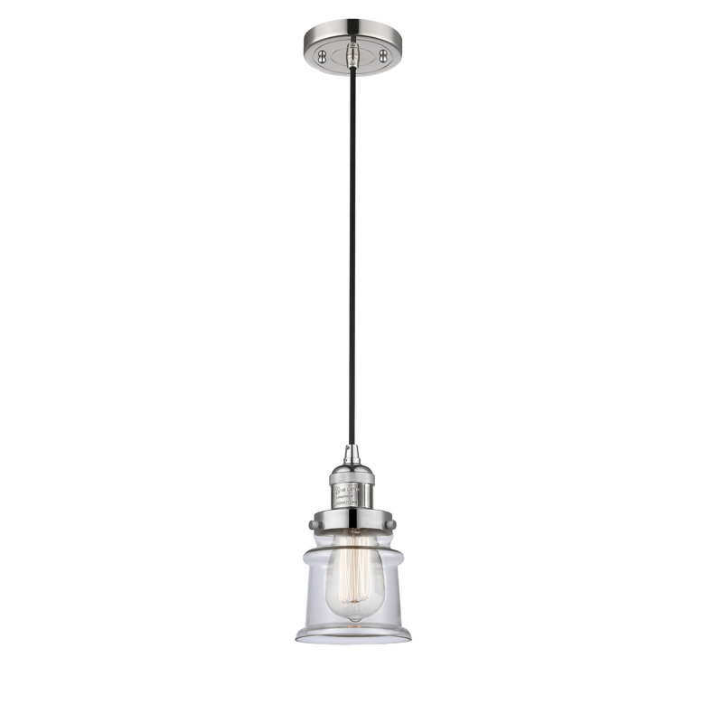 Alexandira 1 - Light Single Pendant, 6 Watt Vinage LED Bulb, Clear, Polished Nickel