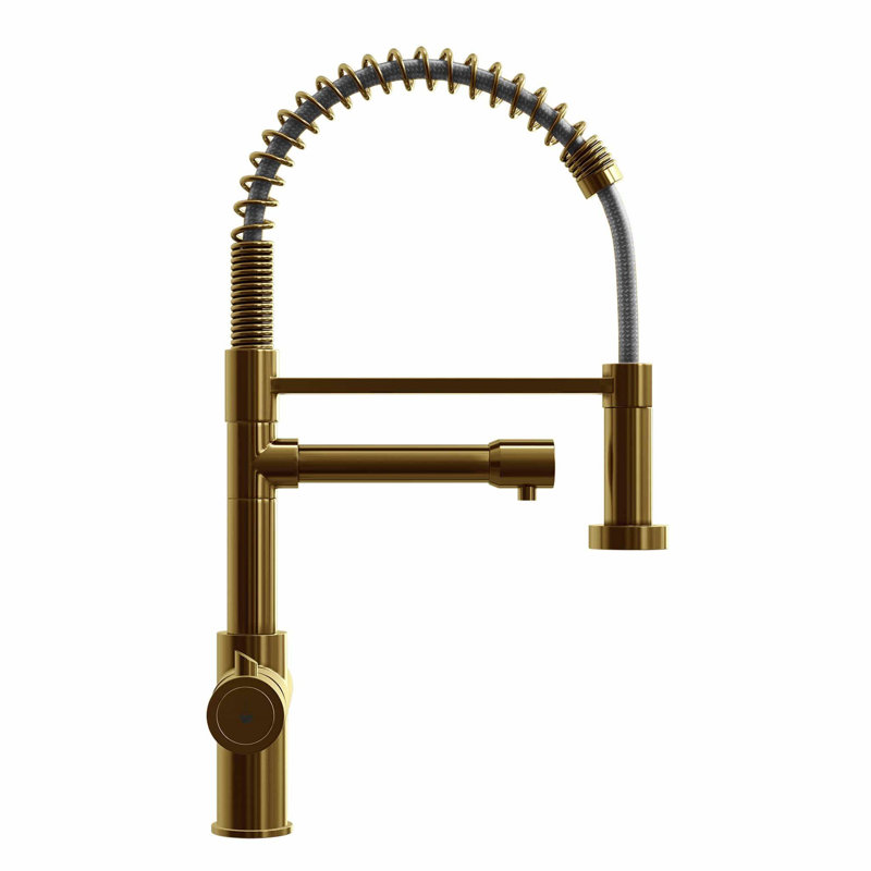 Fohen Pull Out Touch Kitchen Faucet, Brushed Gold