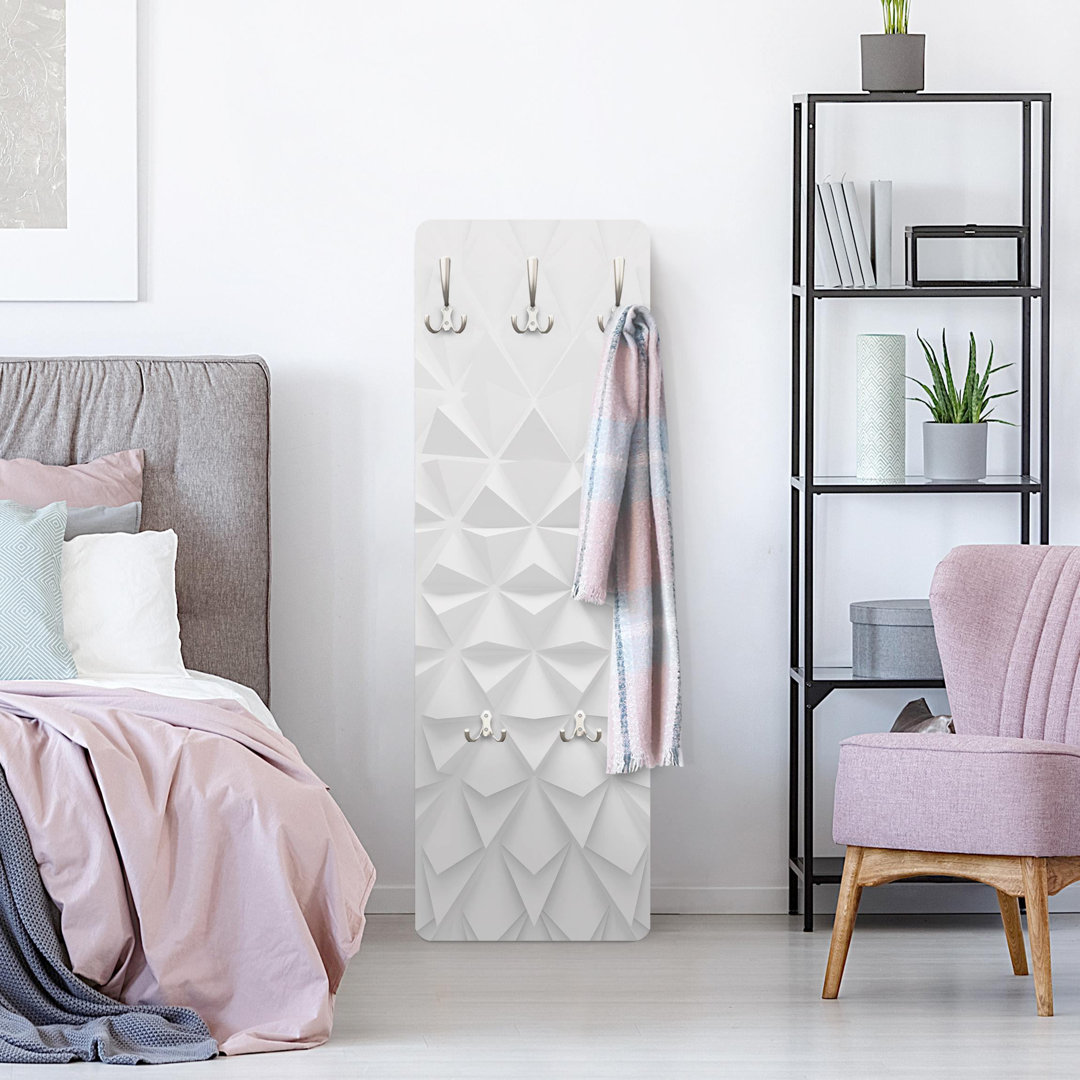 Geometric 3D Effect Pattern Wall Mounted Coat Rack