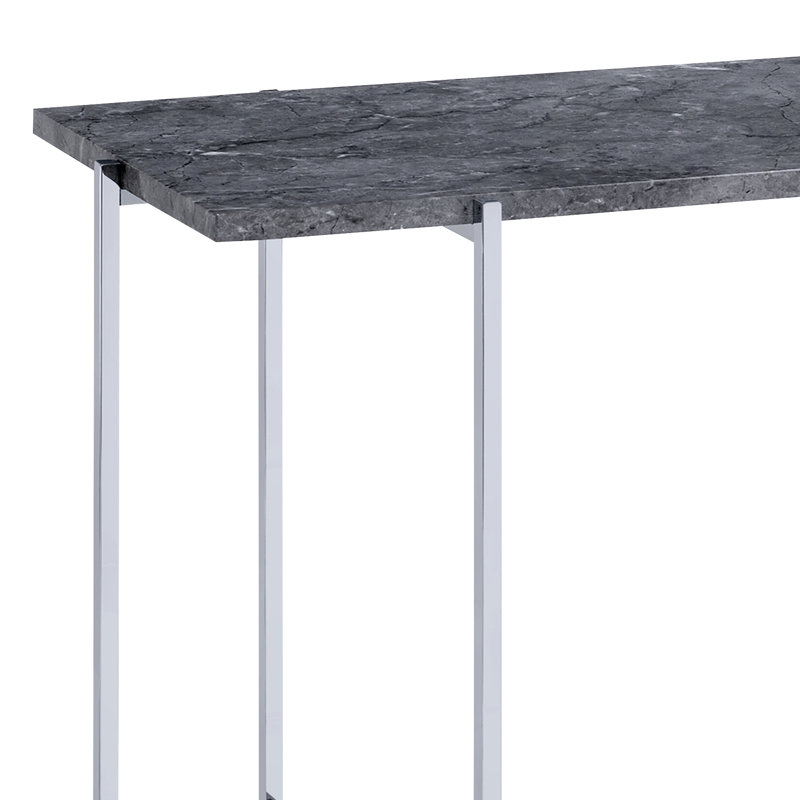 Sofa Table, Engineered Stone Top & Chrome