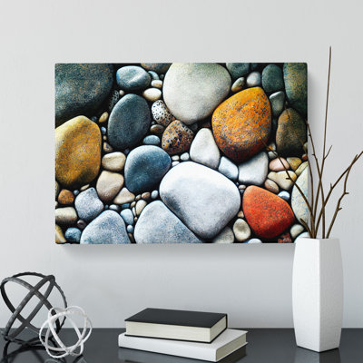 Mesmerising River Pebbles - Wrapped Canvas