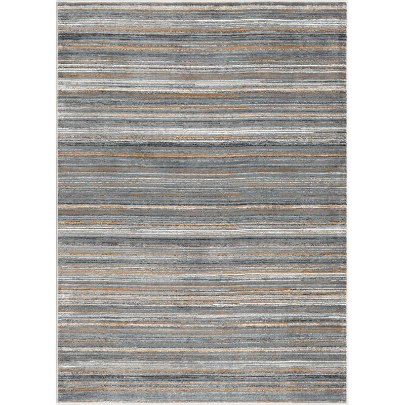 Well Woven Verity Giselle Moroccan Abstract Stripe Grey Rust Area Rug, Rectangle 160cm x 220cm