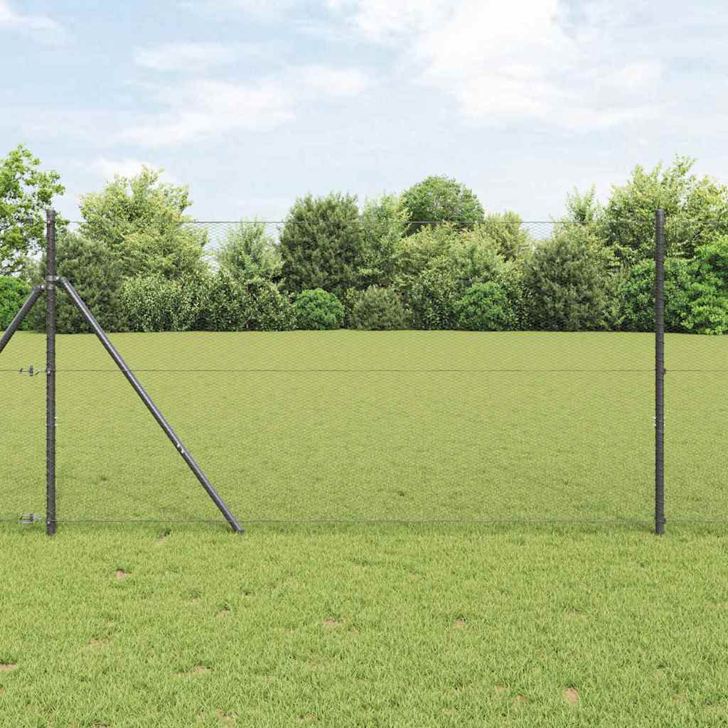 Vidaxl Fence With Posts PVC-Coated Steel